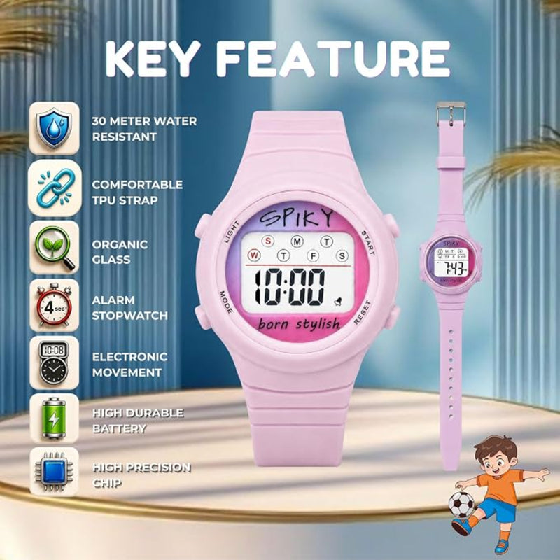 Spiky SPKEVA64 Round Digital Sports Watch For Kids