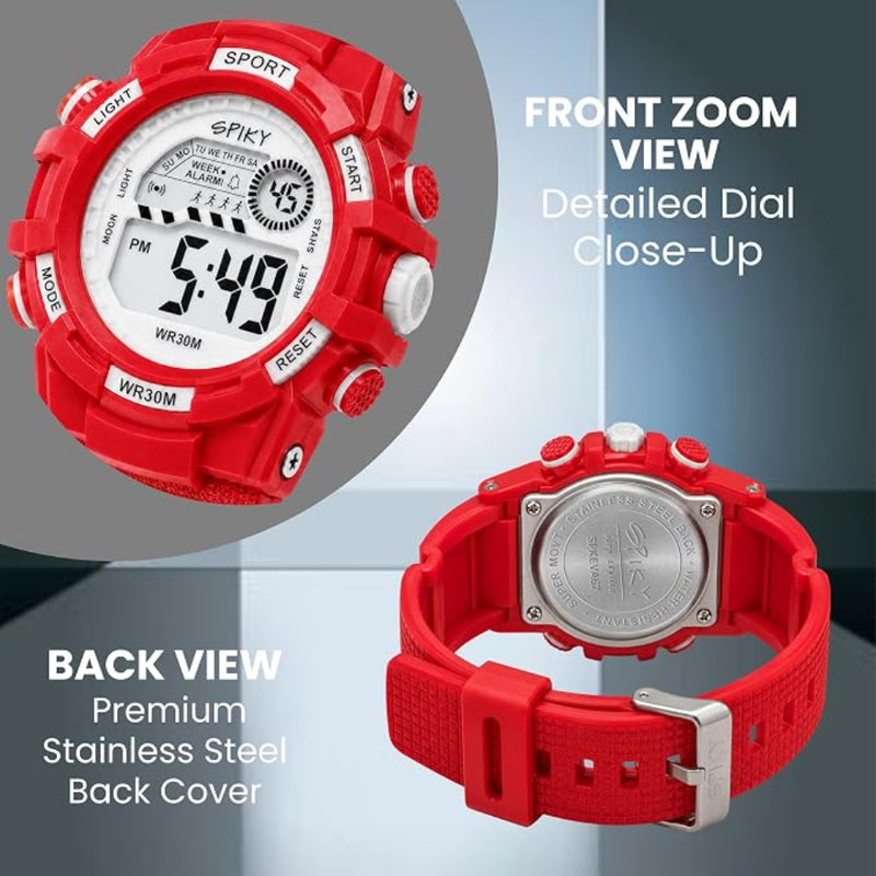 Spiky SPKEVA67 Round Dial Sports Watch With Luminous Display Alarm Day & Date Calendar