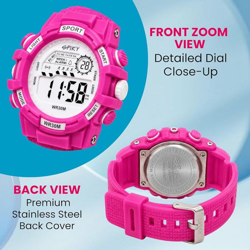 Spiky SPKEVA67 Round Dial Sports Watch With Luminous Display Alarm Day & Date Calendar