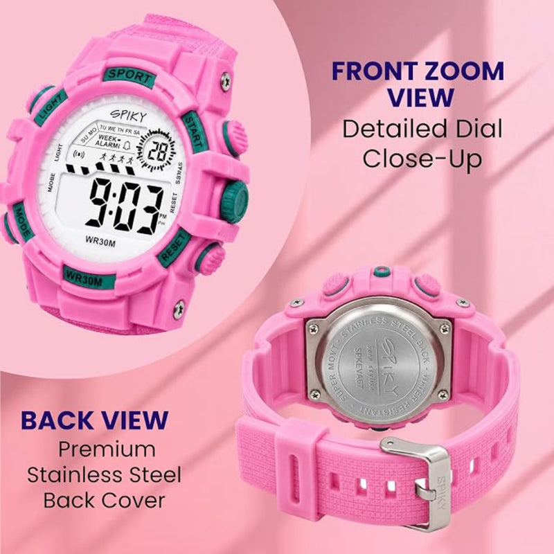 Spiky SPKEVA67 Round Dial Sports Watch With Luminous Display Alarm Day & Date Calendar