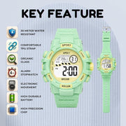Spiky SPKEVA67 Round Dial Sports Watch With Luminous Display Alarm Day & Date Calendar