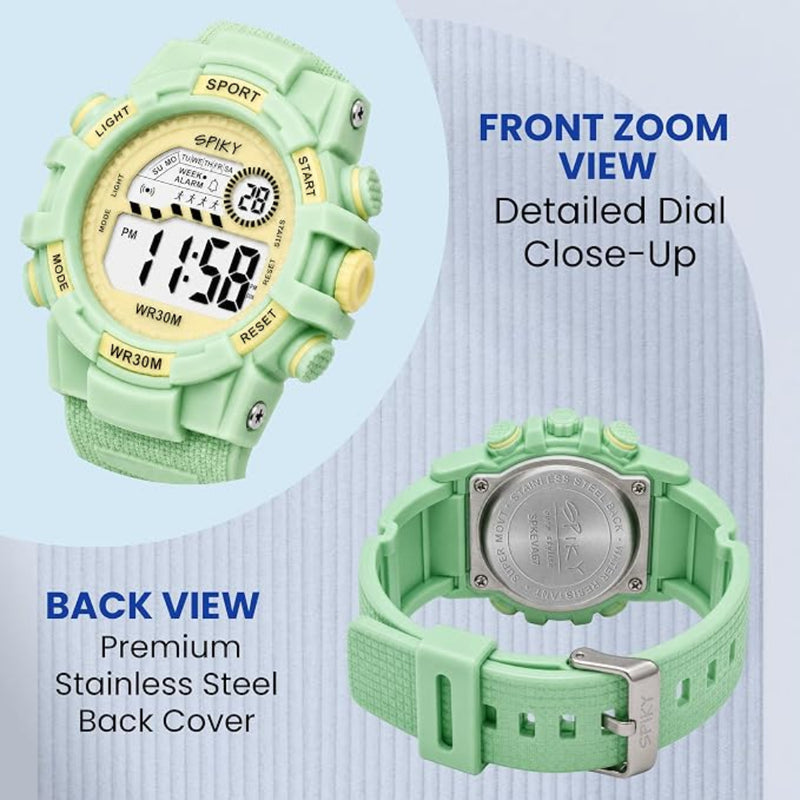 Spiky SPKEVA67 Round Dial Sports Watch With Luminous Display Alarm Day & Date Calendar