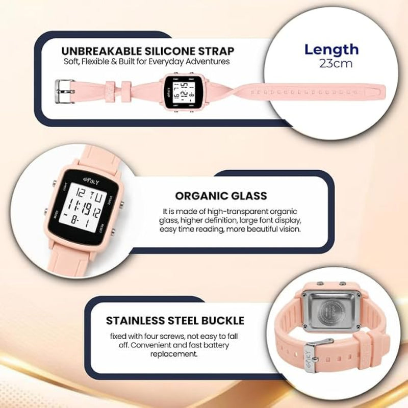 Spiky SPKEVA68 Square Digital Watch For Kids Boys & Girls