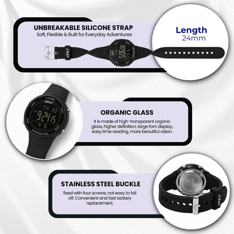 Spiky SPKEVA70 Square Digital Sports Watch