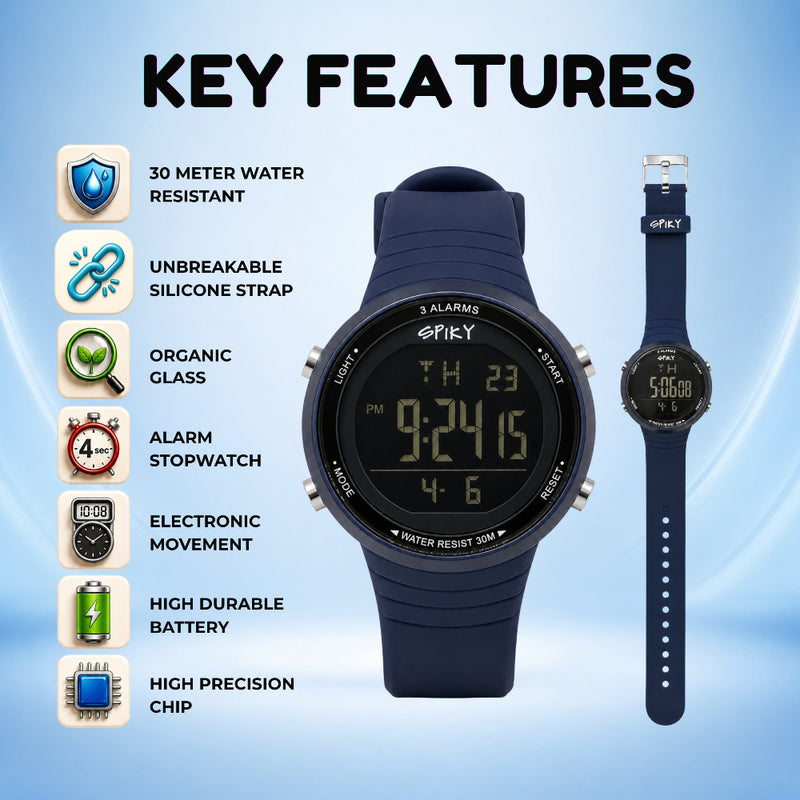 Spiky SPKEVA70 Square Digital Sports Watch