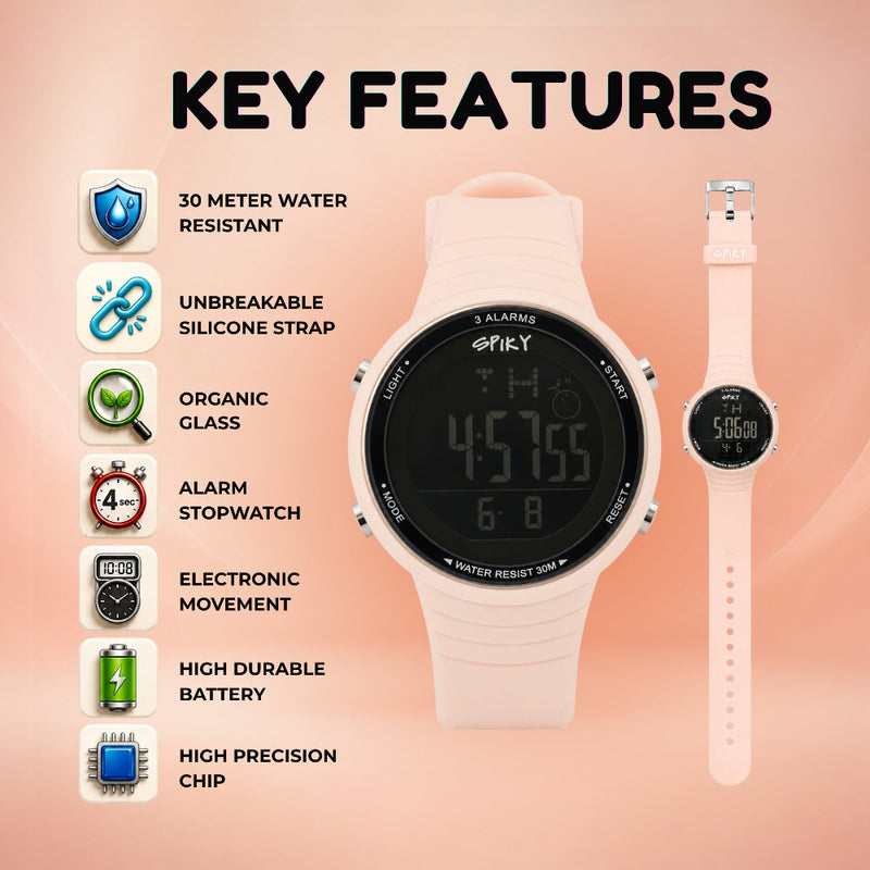 Spiky SPKEVA70 Square Digital Sports Watch