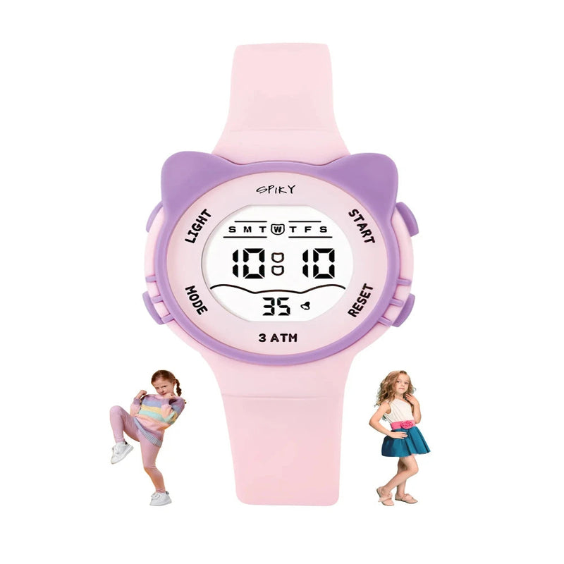 Spiky Spkeva12 Round Cat Shaped Sports Digital Watch