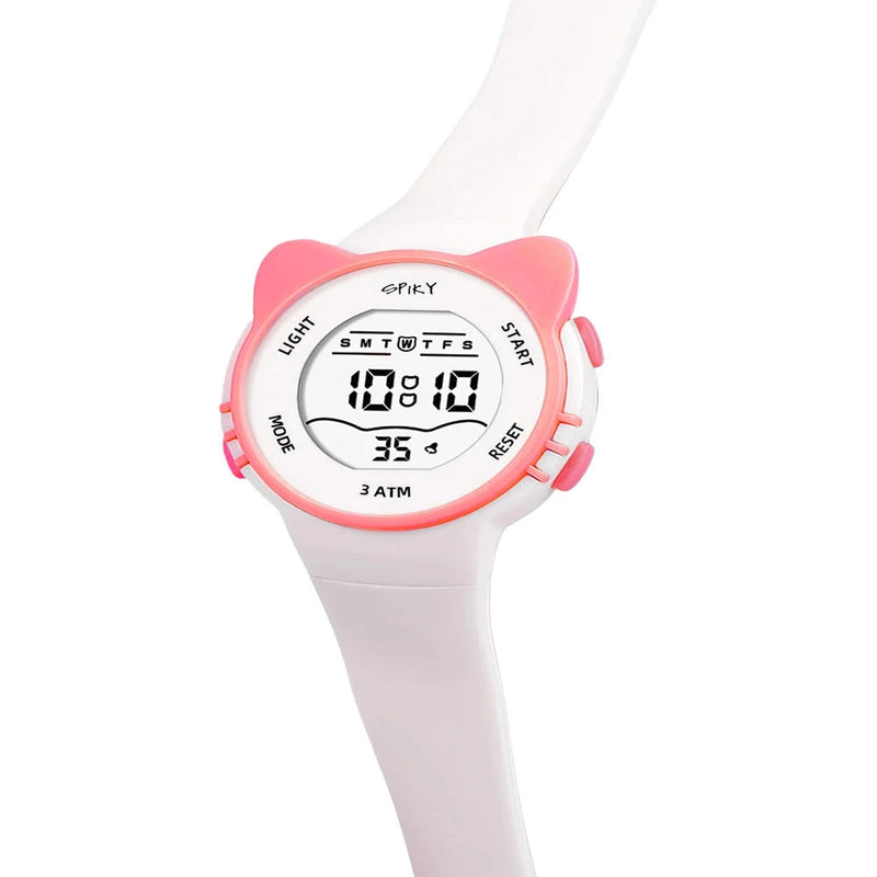 Spiky Spkeva12 Round Cat Shaped Sports Digital Watch