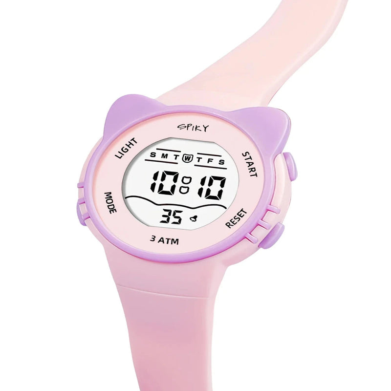 Spiky Spkeva12 Round Cat Shaped Sports Digital Watch