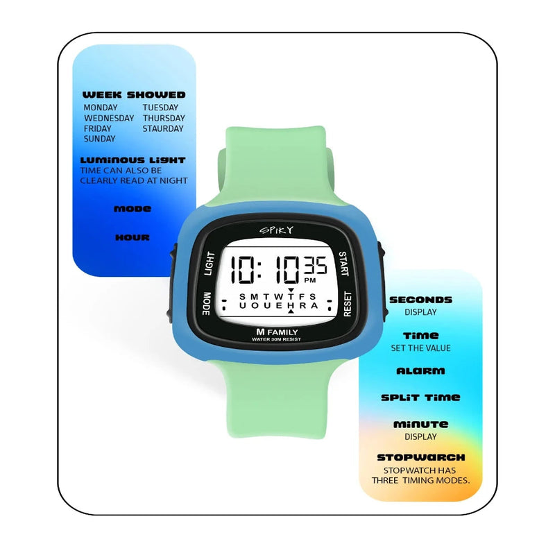 Spiky Spkeva16 Unique Square Digital Watch For Kids