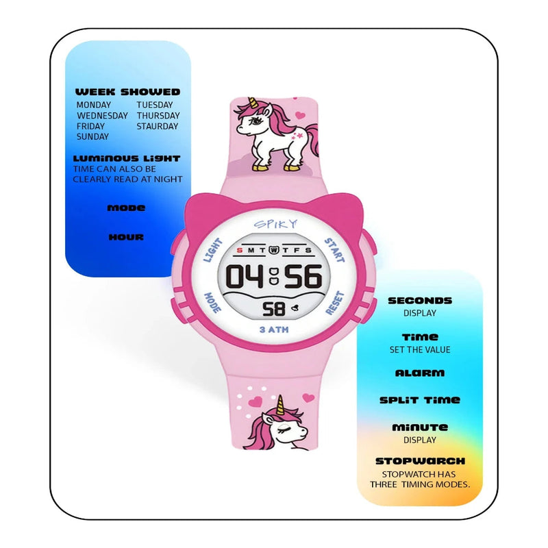 Spiky Spkeva17 Round Cat Shaped Sports Digital Watch