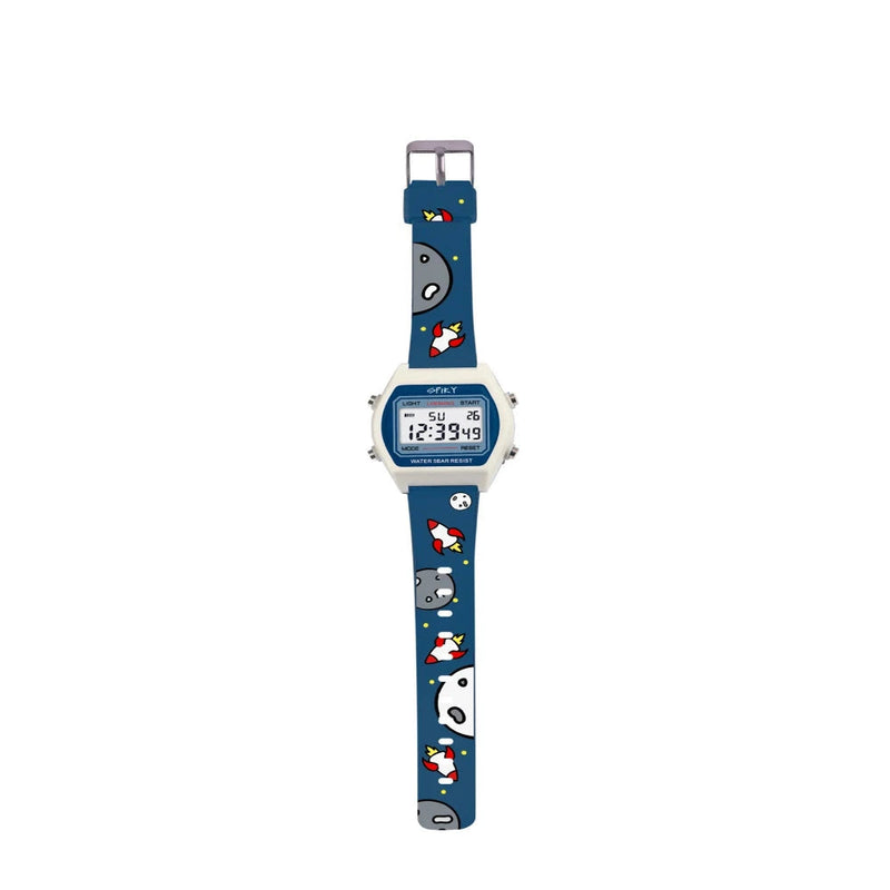 Spiky Spkeva25 Unique Printed Square Multi Functional Sports Digital Watch