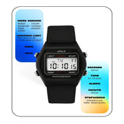 Spiky Spkeva25 Unique Square Multi Functional Sports Digital Watch