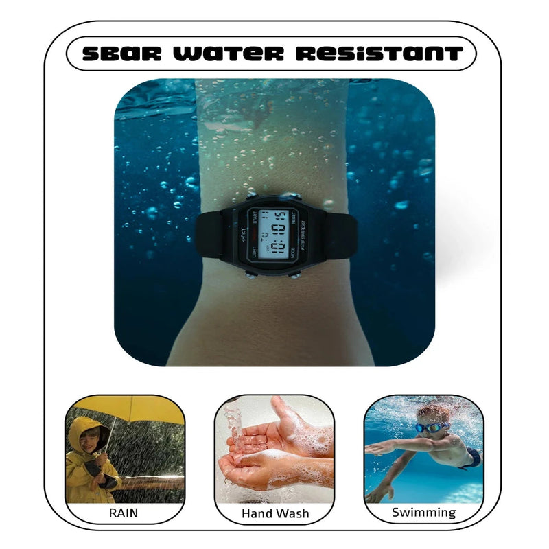 Spiky Spkeva25 Unique Square Multi Functional Sports Digital Watch