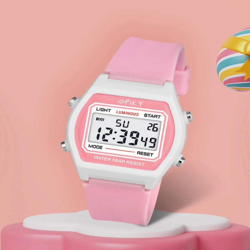 Spiky Spkeva25 Unique Square Multi Functional Sports Digital Watch