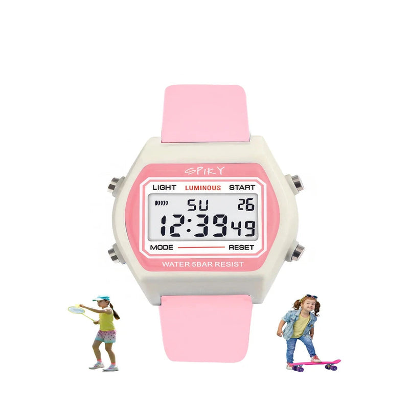Spiky Spkeva25 Unique Square Multi Functional Sports Digital Watch