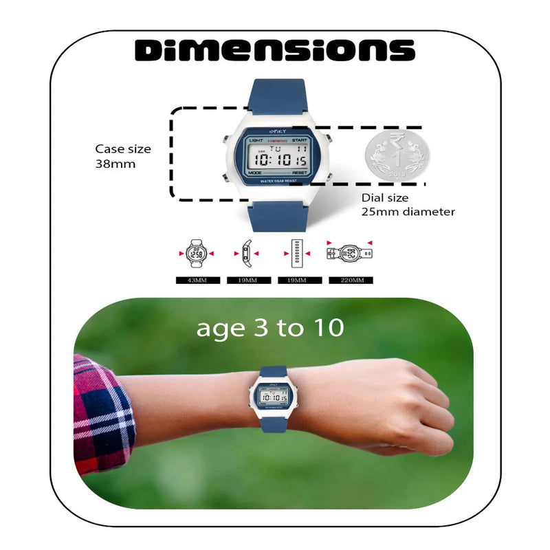 Spiky Spkeva25 Unique Square Multi Functional Sports Digital Watch