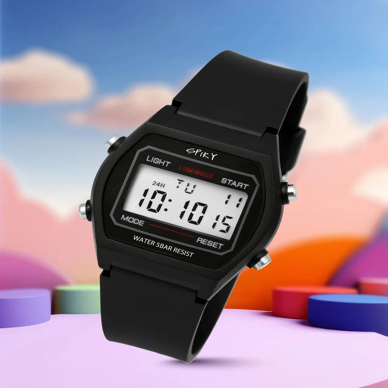 Spiky Spkeva25 Unique Square Multi Functional Sports Digital Watch