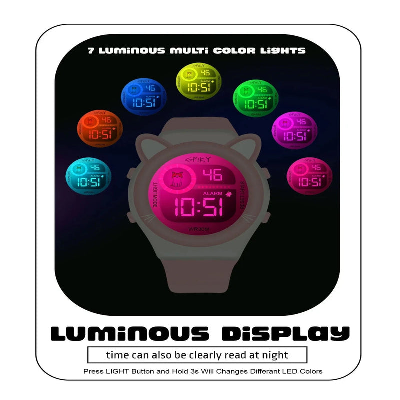 Spiky Spkeva26 Fun Digital Watch For Kids With Cute Animal