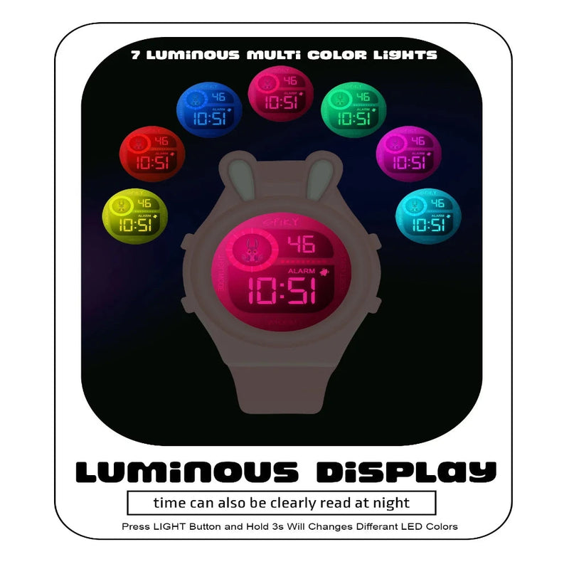 Spiky Spkeva26 Fun Digital Watch For Kids With Cute Animal