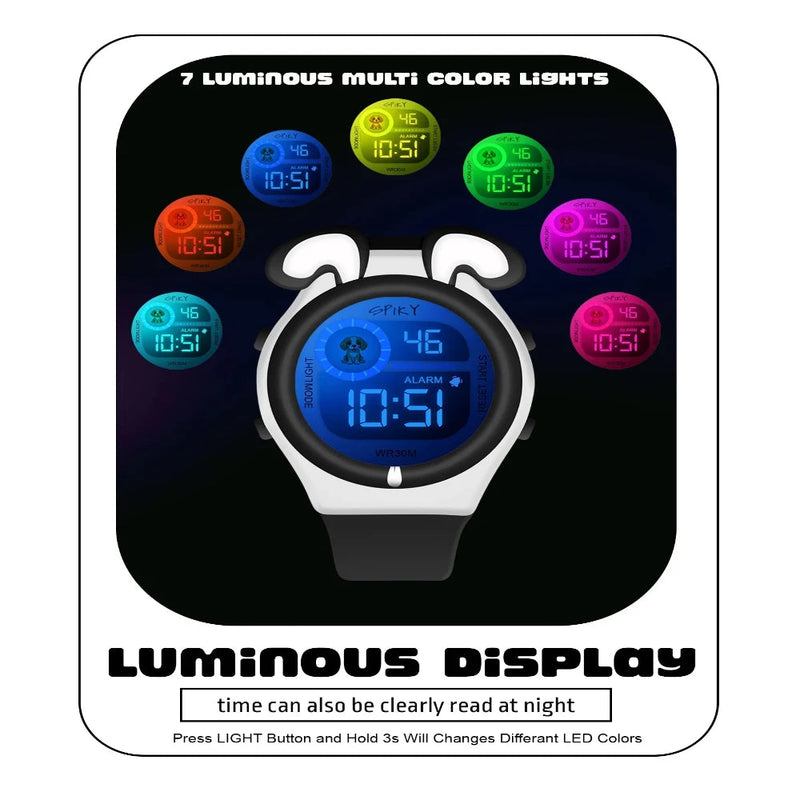 Spiky Spkeva26 Fun Digital Watch For Kids With Cute Animal
