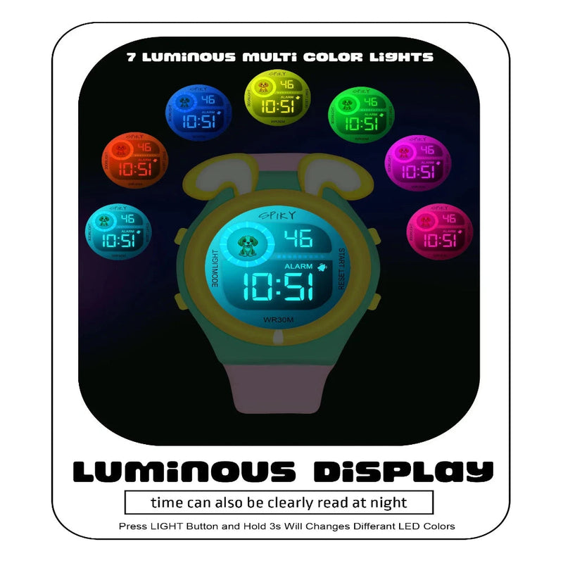 Spiky Spkeva26 Fun Digital Watch For Kids With Cute Animal