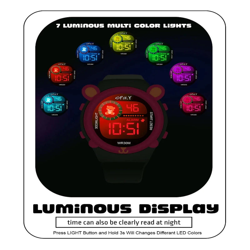 Spiky Spkeva26 Fun Digital Watch For Kids With Cute Animal