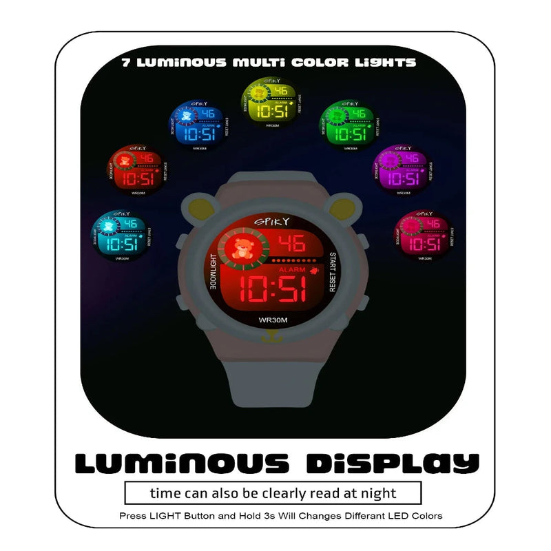 Spiky Spkeva26 Fun Digital Watch For Kids With Cute Animal