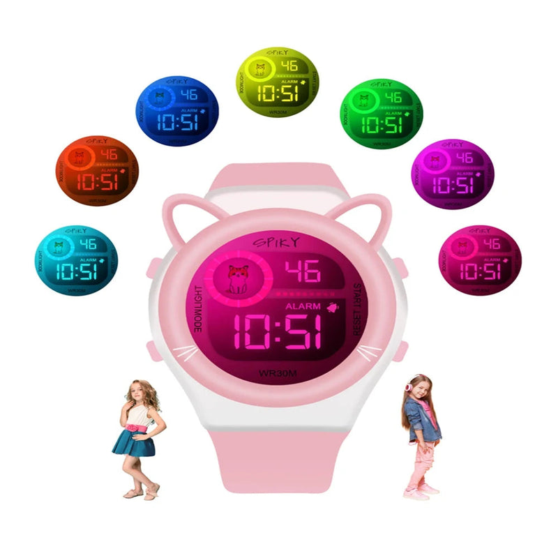 Spiky Spkeva26 Fun Digital Watch For Kids With Cute Animal