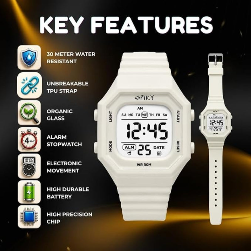 Spiky Square Digital Kids Watch for Boys & Girls