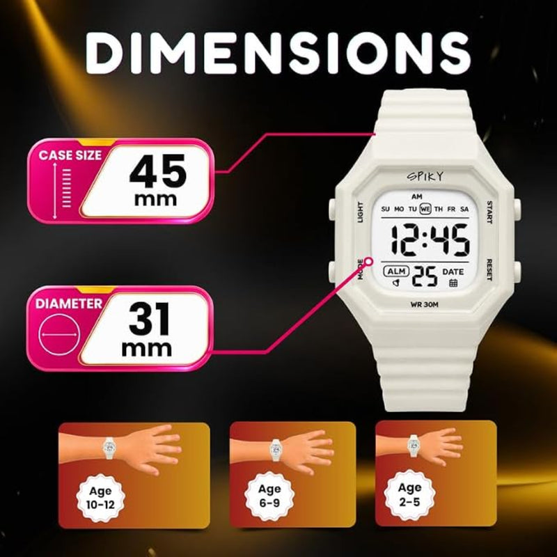 Spiky Square Digital Kids Watch for Boys & Girls