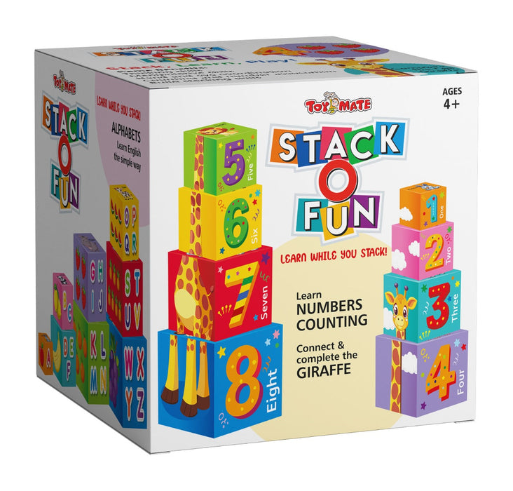 Stack O Fun – Educational Stacking Blocks for Kids | Learn Numbers, Alphabets, Animals & More!-simple-Toymate-Toycra