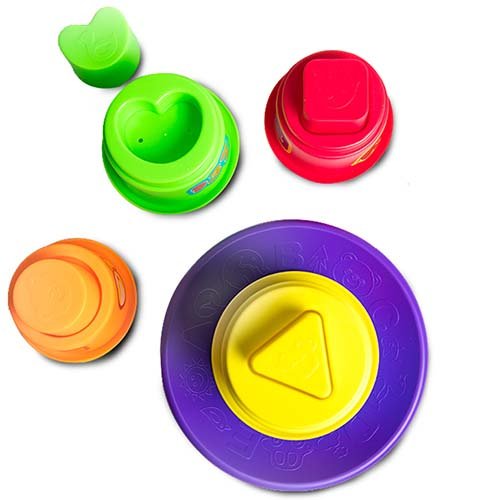 Stacking Shapes EDU Cups | Color & Shape Sorting Toy for Toddlers-simple-Toymate-Toycra