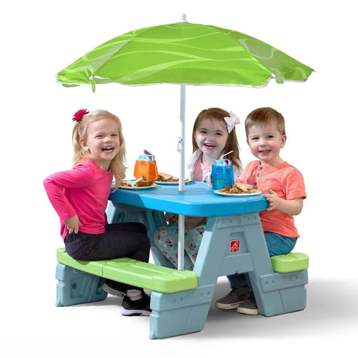 Step2 Sun & Shade Picnic Table With Umbrella-Outdoor Toys-Step2-Toycra