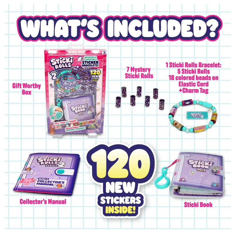Sticki Rolls Series 2 Sticker Bracelet + Collection Book