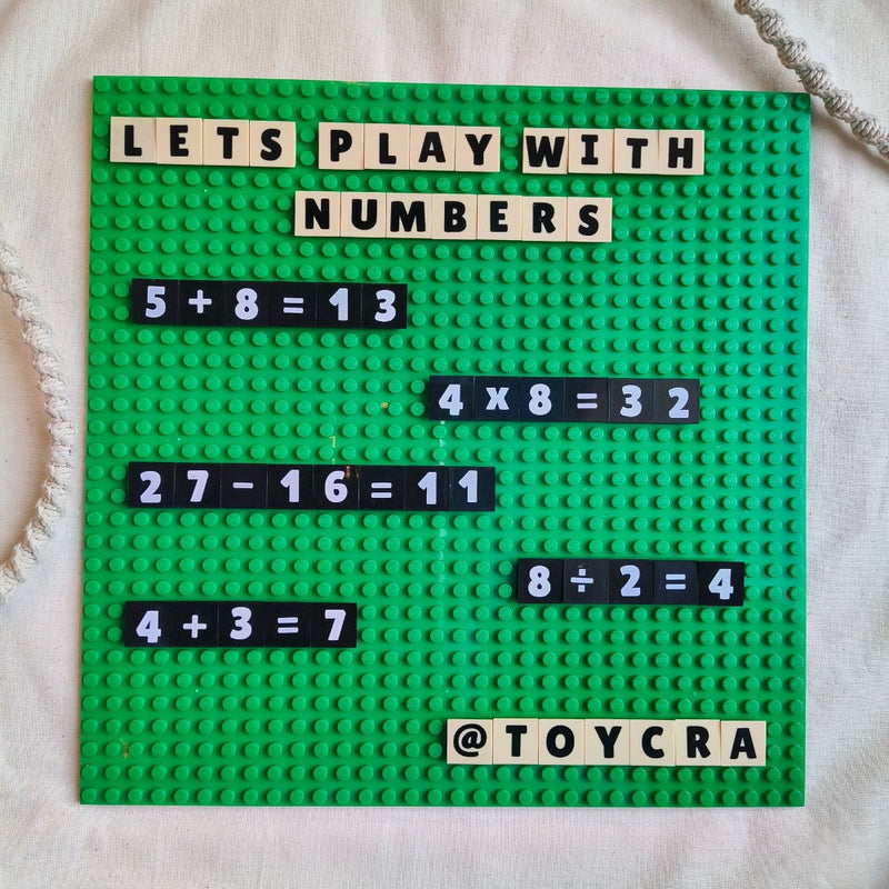 Strictly Briks AlphaBriks & MathBriks and 10"x10" Green Base Plate