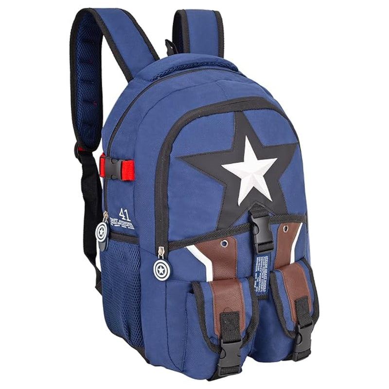 Striders Captain America Blue School Bag 17 Inch Kids