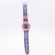 Striders Free Size Digital Watch with Stitch Print - Pink