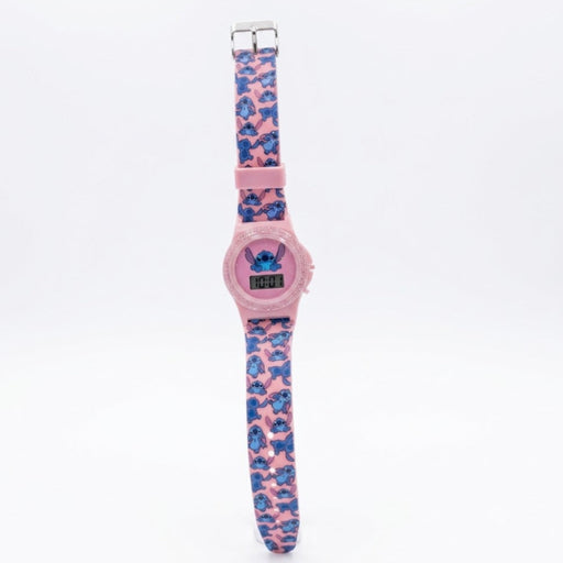 Striders Free Size Digital Watch with Stitch Print - Pink