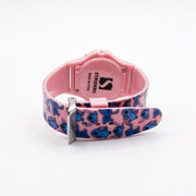 Striders Free Size Digital Watch with Stitch Print - Pink