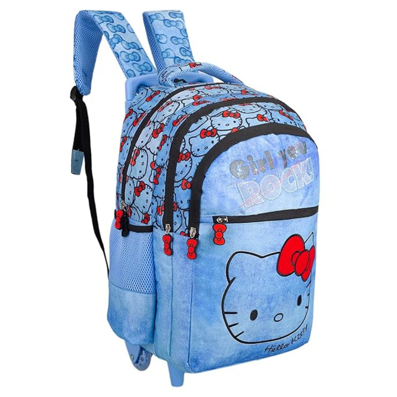 Striders Hello Kitty Blue 16-Inch Trolley School Bag