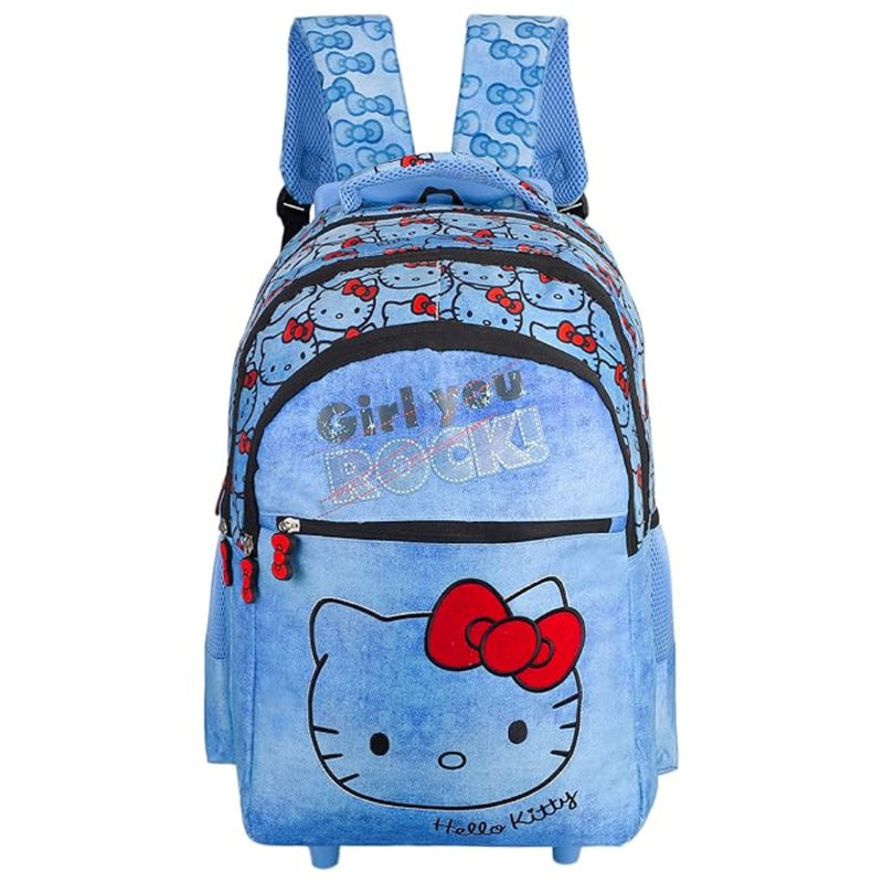 Striders Hello Kitty Blue 16-Inch Trolley School Bag