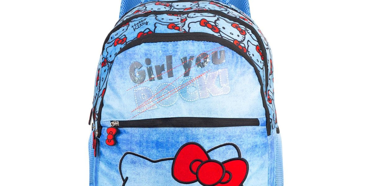 Striders Hello Kitty Kids Backpack 14 Inch Blue School Bag