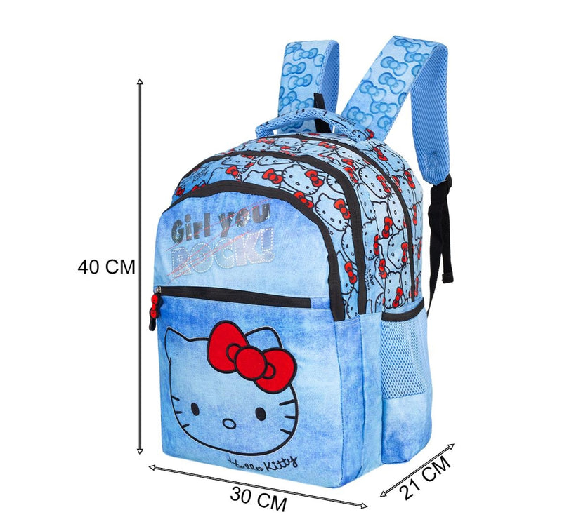 Striders Hello Kitty Kids Backpack 16 Inch Blue School Bag