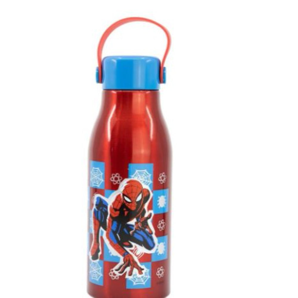 ALUMINIUM BOTTLE WITH HANDLE 600 ML SPIDERMAN – Kids Licensing