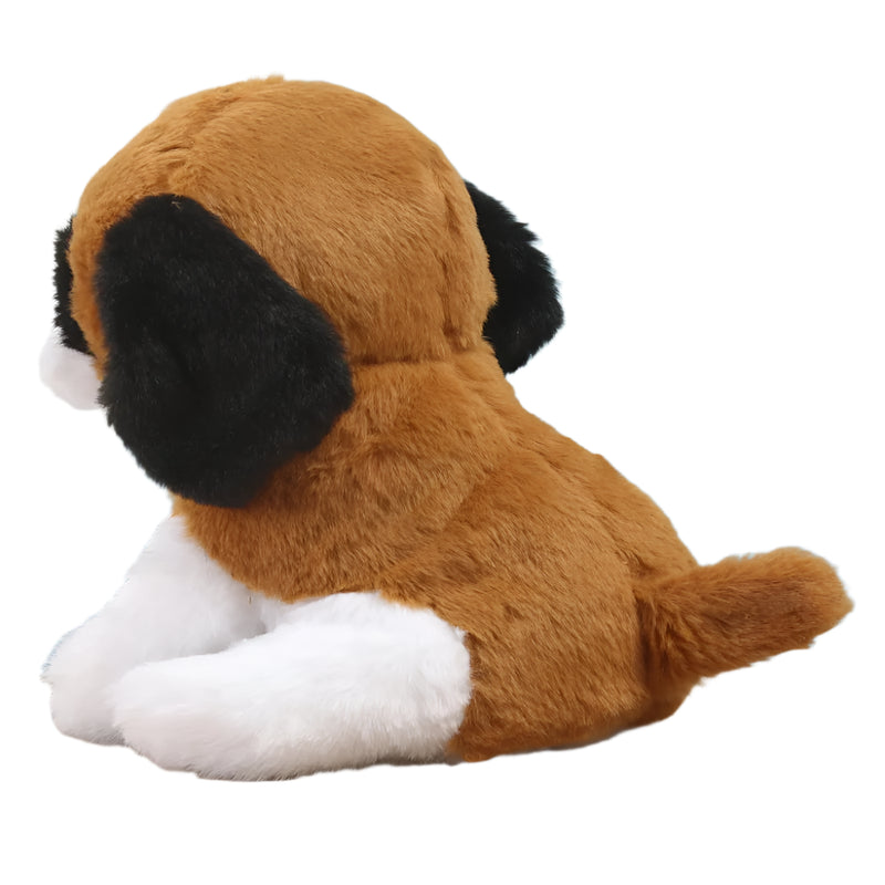 Striders Impex Black Brown Dog Plush Toy - 25 Cm
