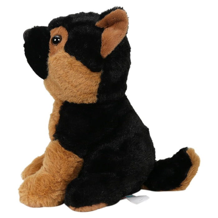 Striders Impex Black and Brown Sitting Dog -12 Inch-Soft Toy-Striders Impex-Toycra