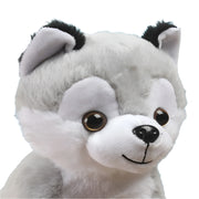 Striders Impex Grey & White Dog Plush Toy - 25 Cm