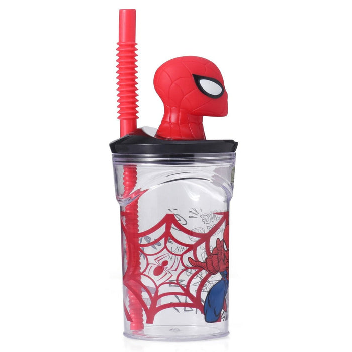 Stor Spiderman Bottle Figure 3D 560 Ml Clear