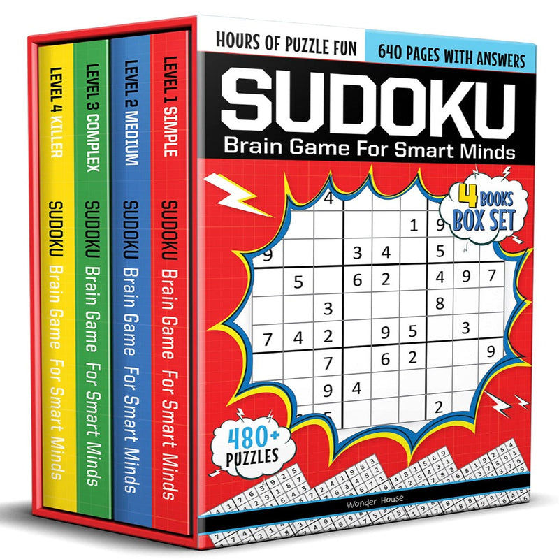 Sudoku Brain Game For Smart Minds ( Set Of 4 books Box Set)